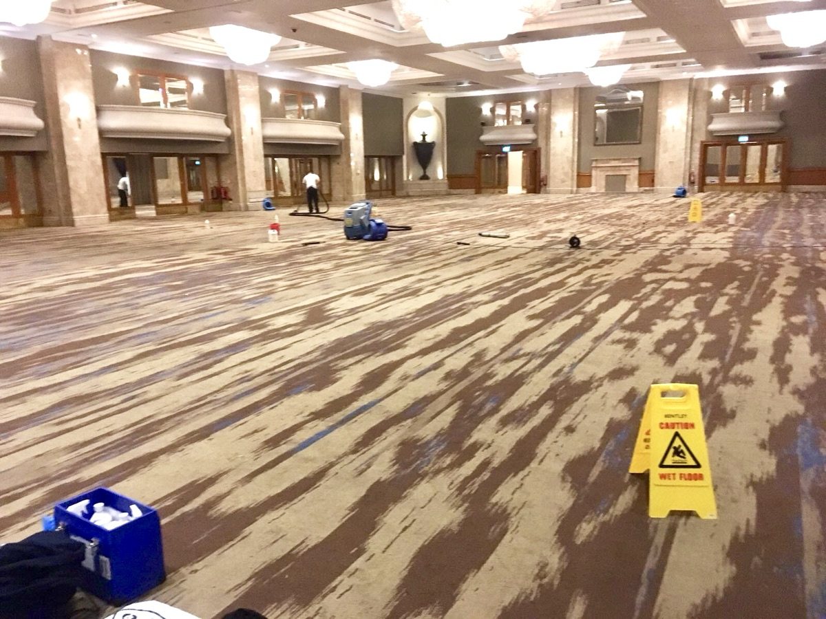 Hilton Park Lane ballroom carpet cleaning