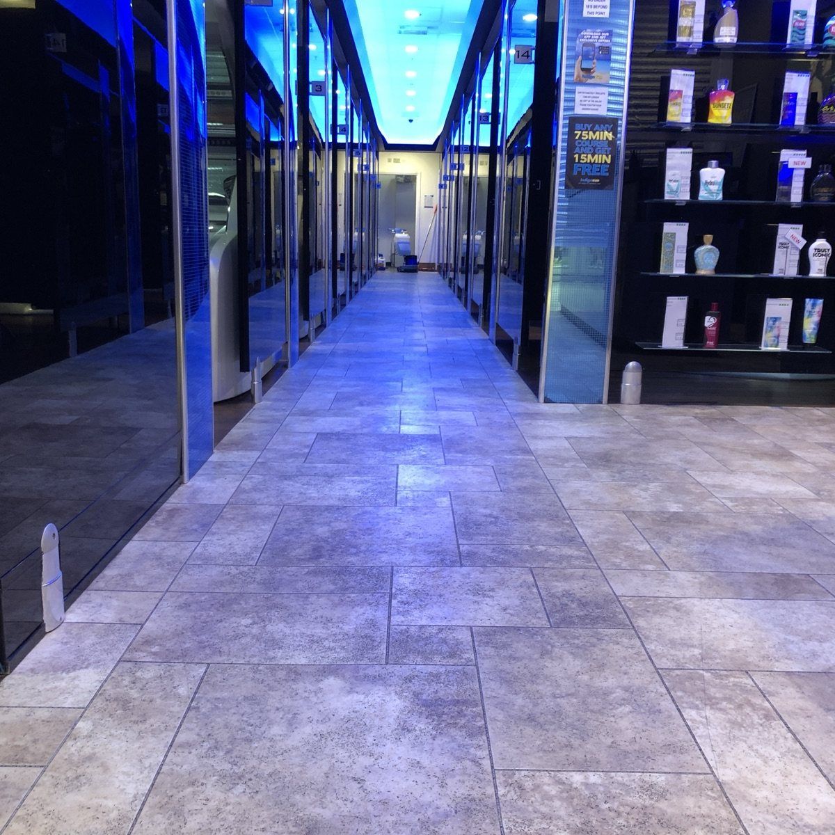 The same hard floor before cleaning — soiled and worn