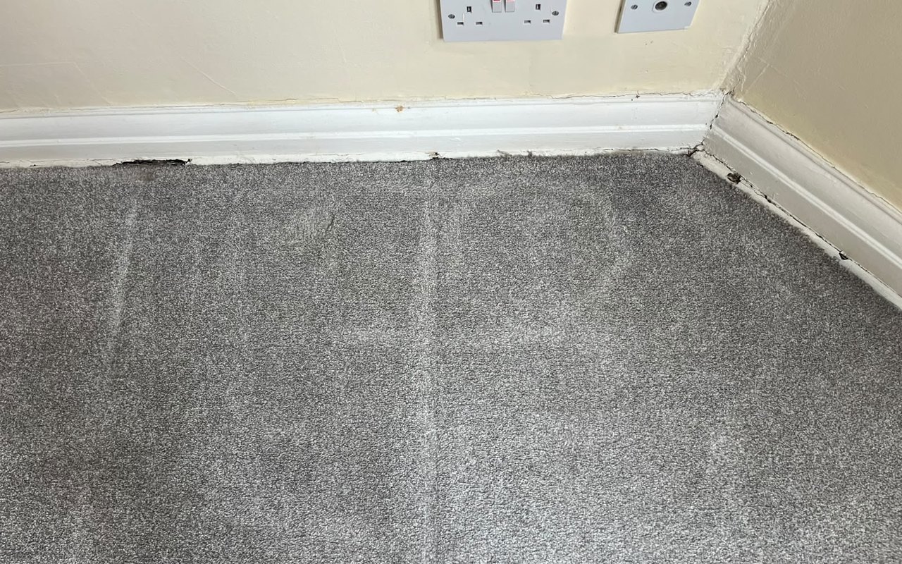 The same grey carpet after the tea stain was removed